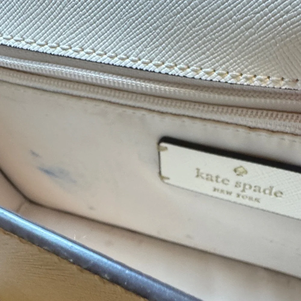 Kate Spade Ivory Madison Convertible Crossbody with Gold Chain and Leather Strap